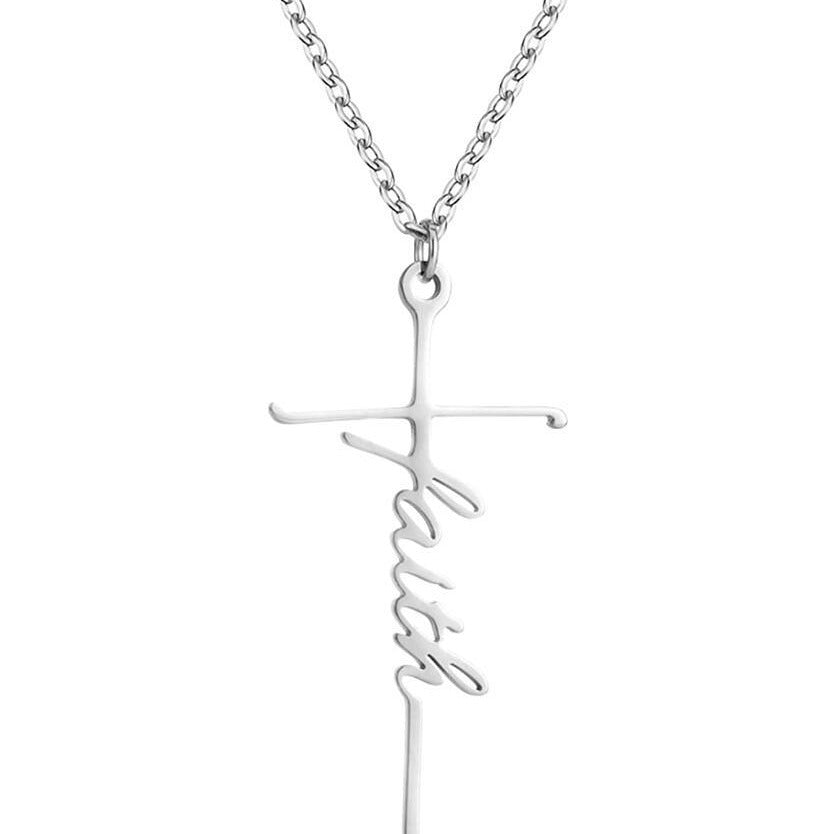 Ins Style Faith Letter Alloy Pendant Women's Choker Necklace Short Necklace for Women