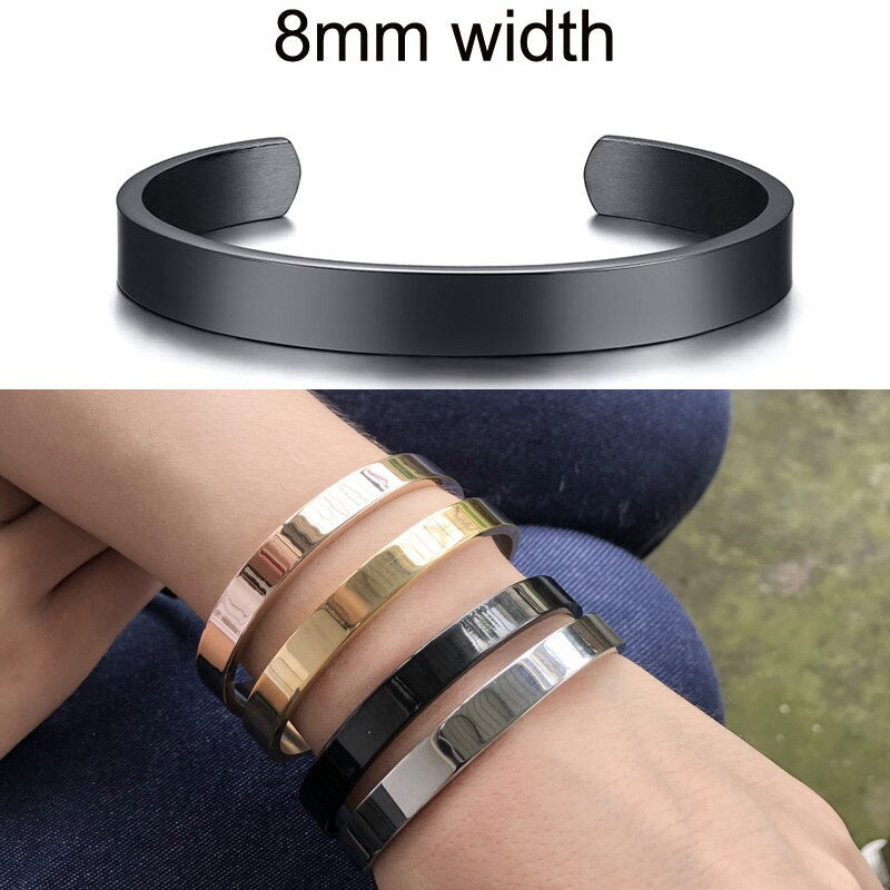 Inspirational Cuff Bracelet Bangle For Women Rose Gold silver color Engraved Mantra Bracelets Wife Fiance Personalized Gifts