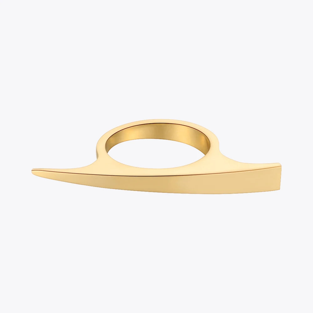 Double Sided Ring For Women Gold Color Stainless Stee Fashion Jewelry Rings Cocktail