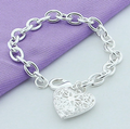 Women Fashion Sterling  Silver Jewelry 925 Solid Silver Grape Bead Charm Chain Bracelets & Bangles For Women Gift