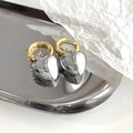 Statement Metallic Heart Drop Earrings For Women New Jewelry Designer Earings Wholesale