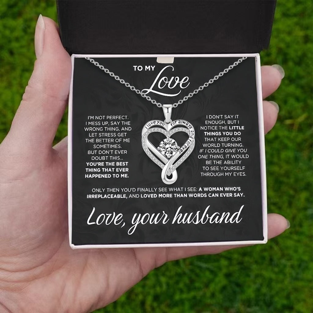Eternal Heart Necklace for Women Personalized Heart PendantChoker Necklace Neck Chain