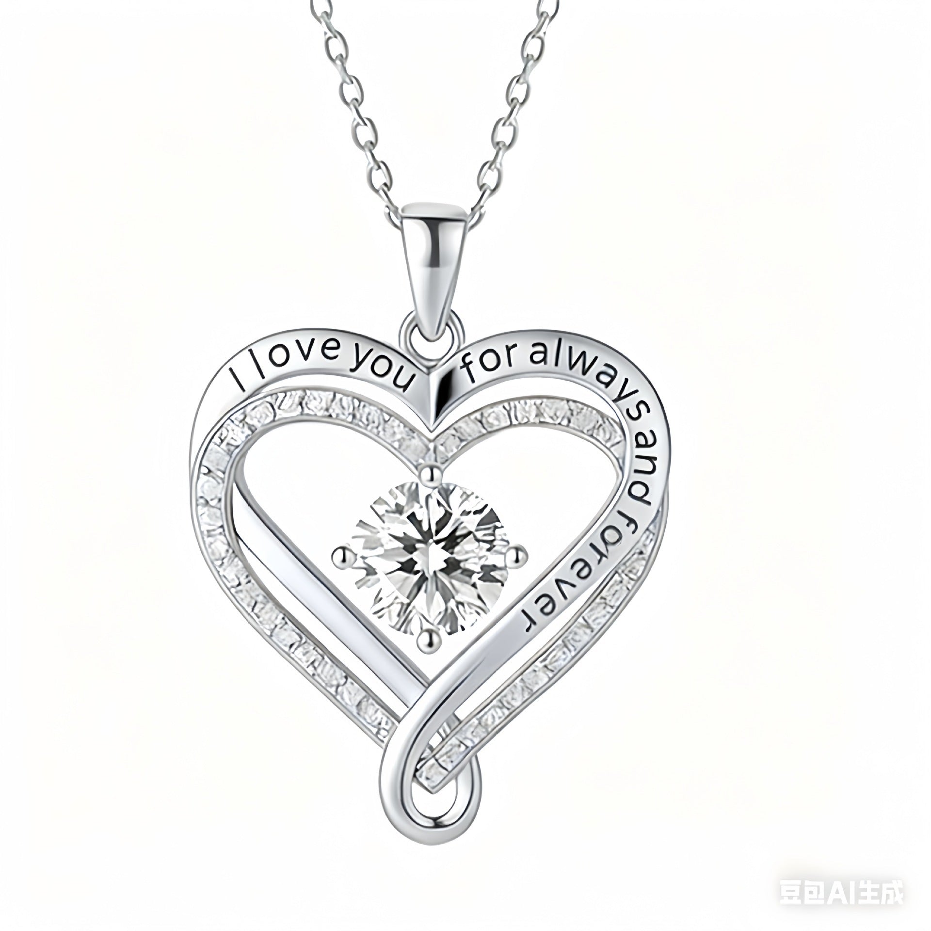 Eternal Heart Necklace for Women Personalized Heart PendantChoker Necklace Neck Chain