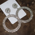 New Shiny Full Rhinestone Big Circle Pendent Dangle Earings for Women Fashion Jewelry Brand Show Statement Earrings Accessories