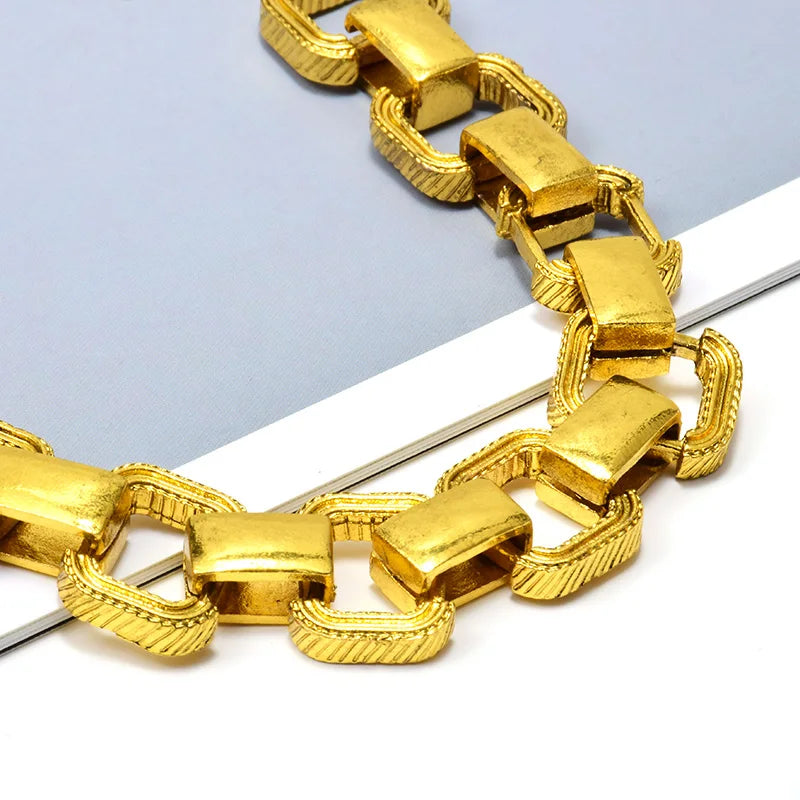 Wholesale New Statement Gold Color Metal Square Bracelet Bijoux High-Quality Fashion Trend Bracelets Accessories For Women