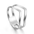 Simple Geometrical Wave Ring Stainless Steel Gold Color Party Finger Rings Jewelry Birthday Gift for Women Girls
