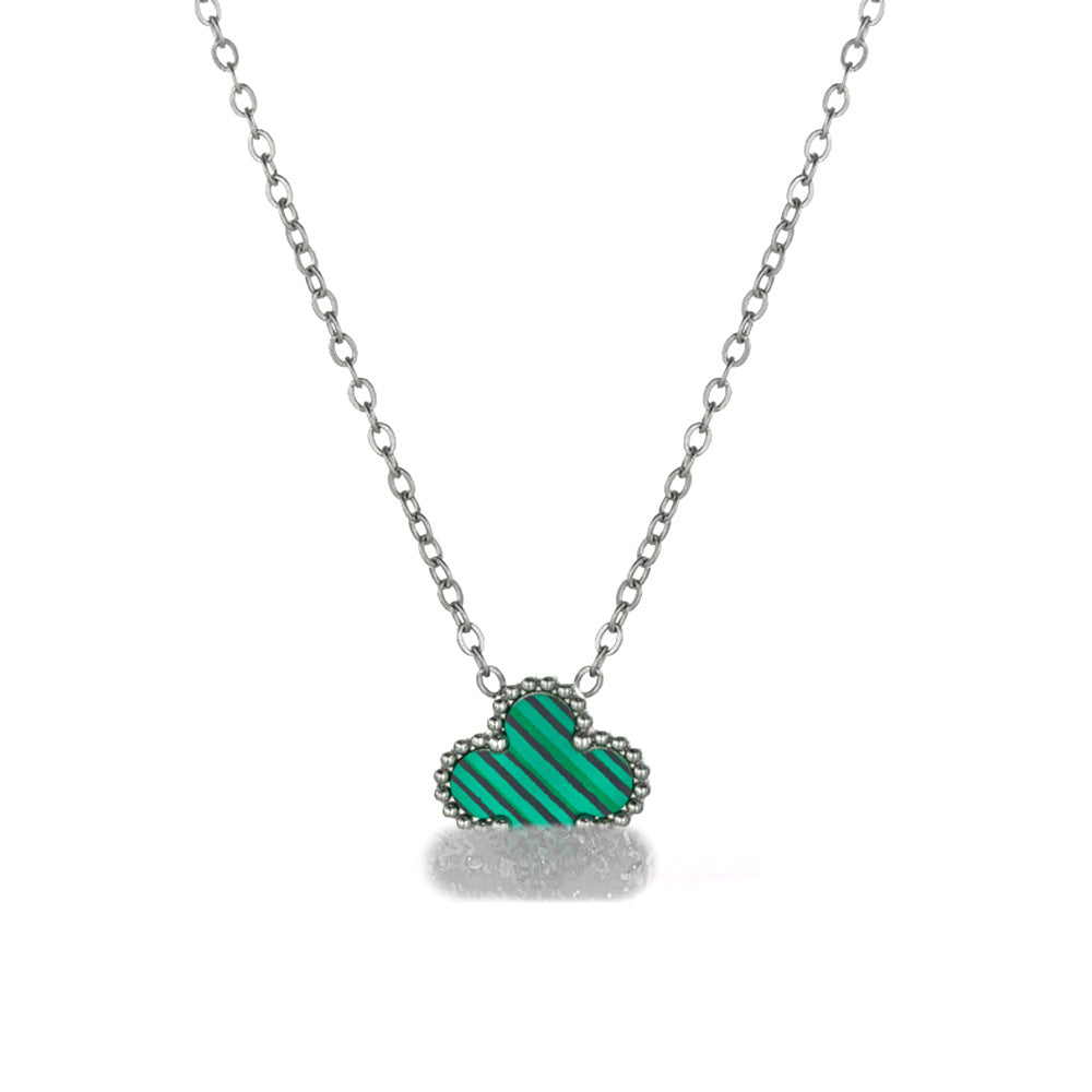 Lucky Clover Necklace Pendant Titanium Steel Double sided Beimu Clavicle Jewelry