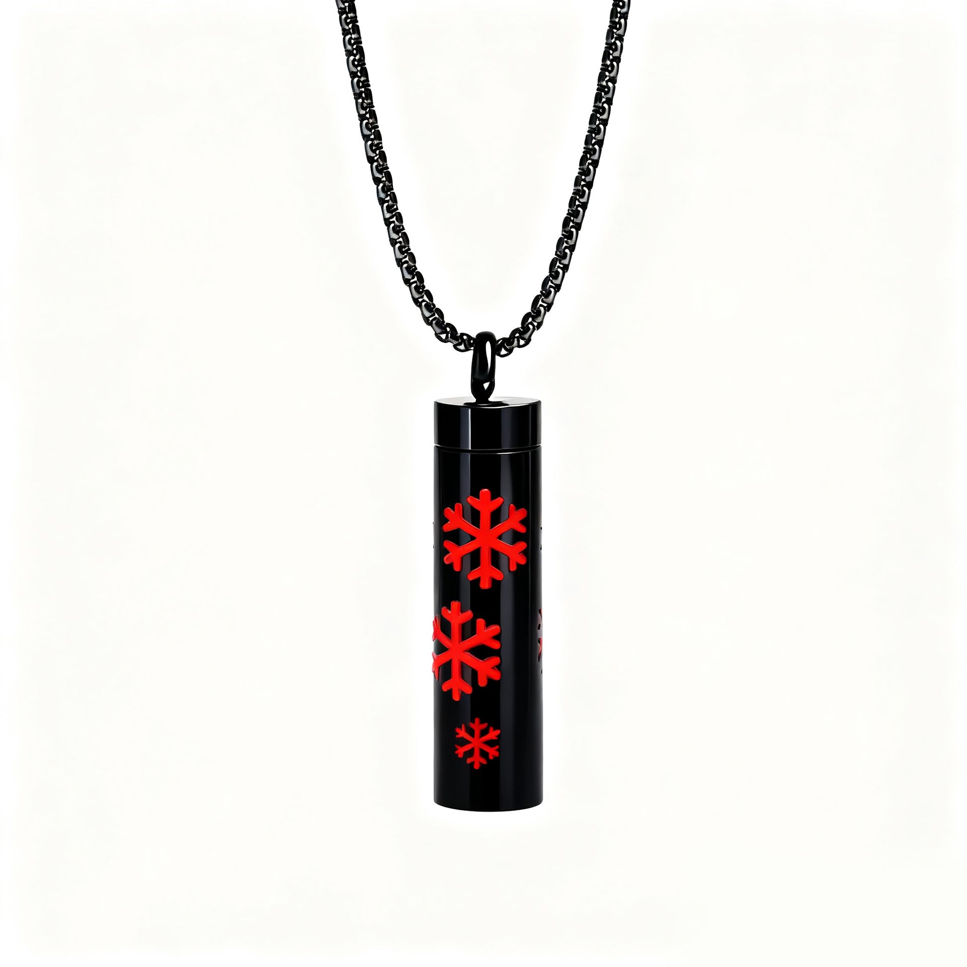 Cylindrical Heart-shaped Diffuser Pendant Necklace with Essential Oil, Stainless Steel Necklace for Men and Women, Titanium Steel Pendant