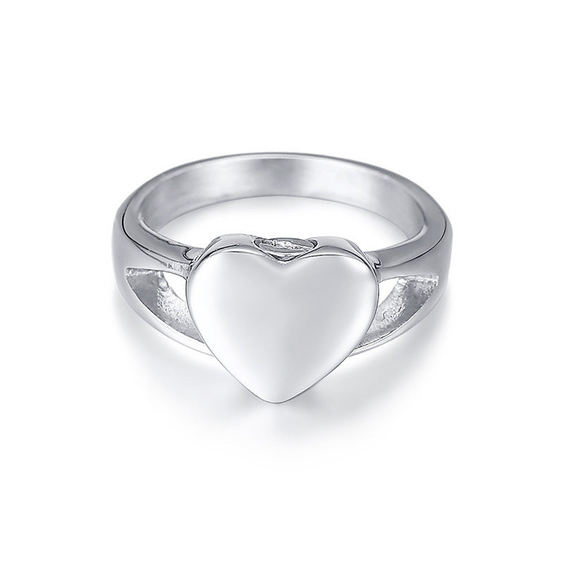 Love titanium steel heart-shaped urn casting ring that can be opened for women's pet rings in gold