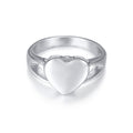 Love titanium steel heart-shaped urn casting ring that can be opened for women's pet rings in gold