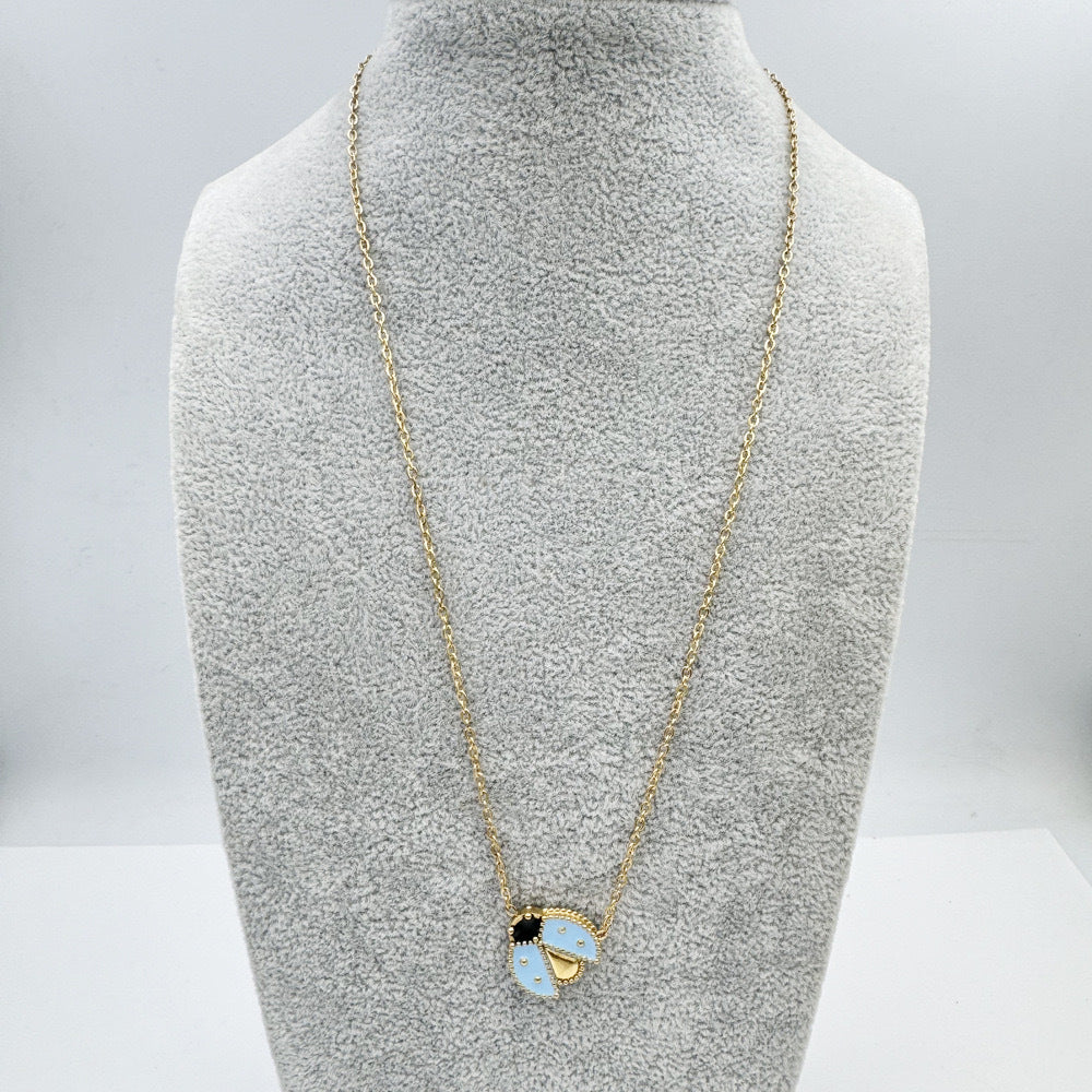 Titanium Steel Beetle Necklace Forest Story Jewelry