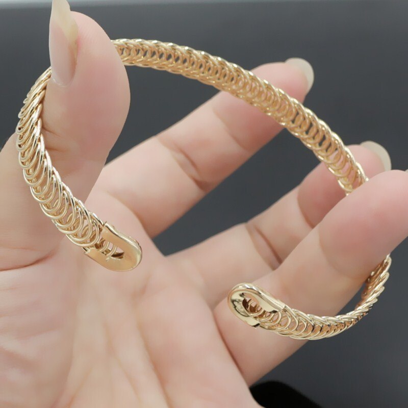 L001 European Punk  Adjustable Open Bracelets & Bangles Women Sexy New Fashion Charm pulseras Metal Braided Party Jewelry Gifts