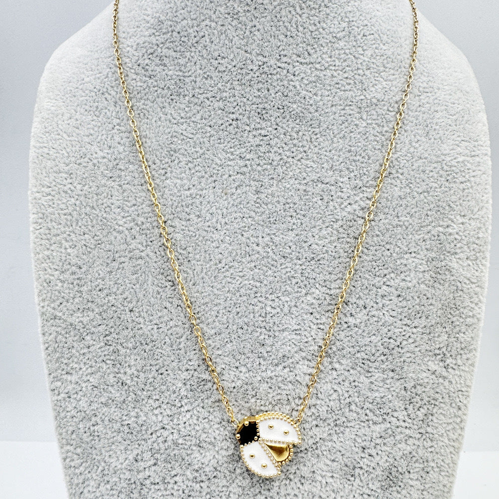 Titanium Steel Beetle Necklace Forest Story Jewelry
