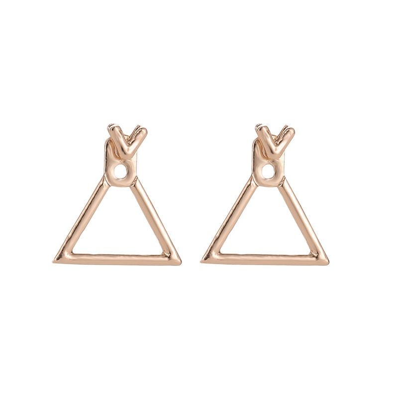 Creative Triangle Square Stud Earrings For Women Trendy Simple Minimalist Gold Color Geometric Metal Earing Jewelry Accessories