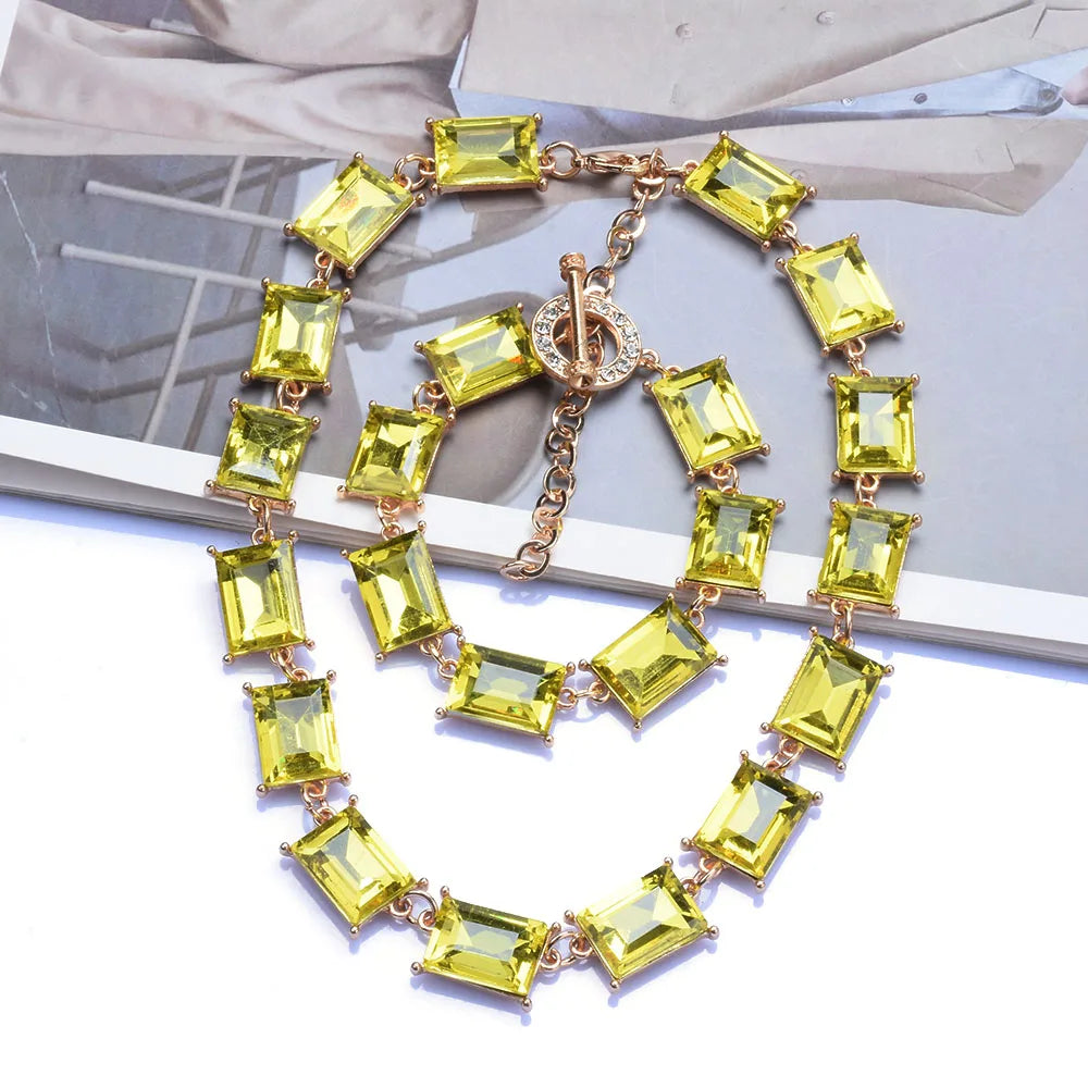 New Purple Yellow Blue Glass Crystal Bracelets Women Charm Jewelry Luxury Boho Ethnic Statement Bracelet Female