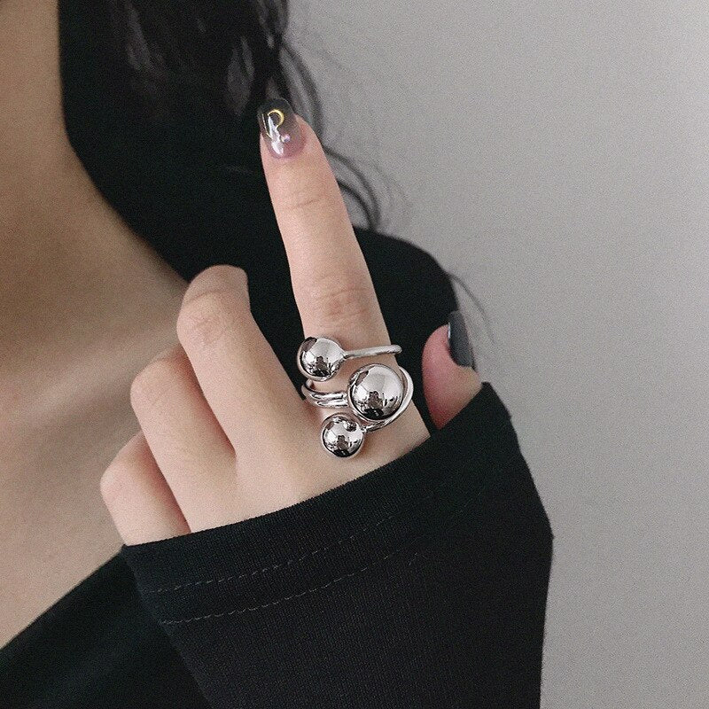 925 Sterling Silver Engagement Rings for Women Couples Creative Trendy Geometric Multilayer Finger Rings Party Jewelry