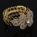 Handmade Silver Gold Color Rhinestone Chain Bracelets &Bangles Crystal Wedding Femme Flower Bride Birthday Gifts