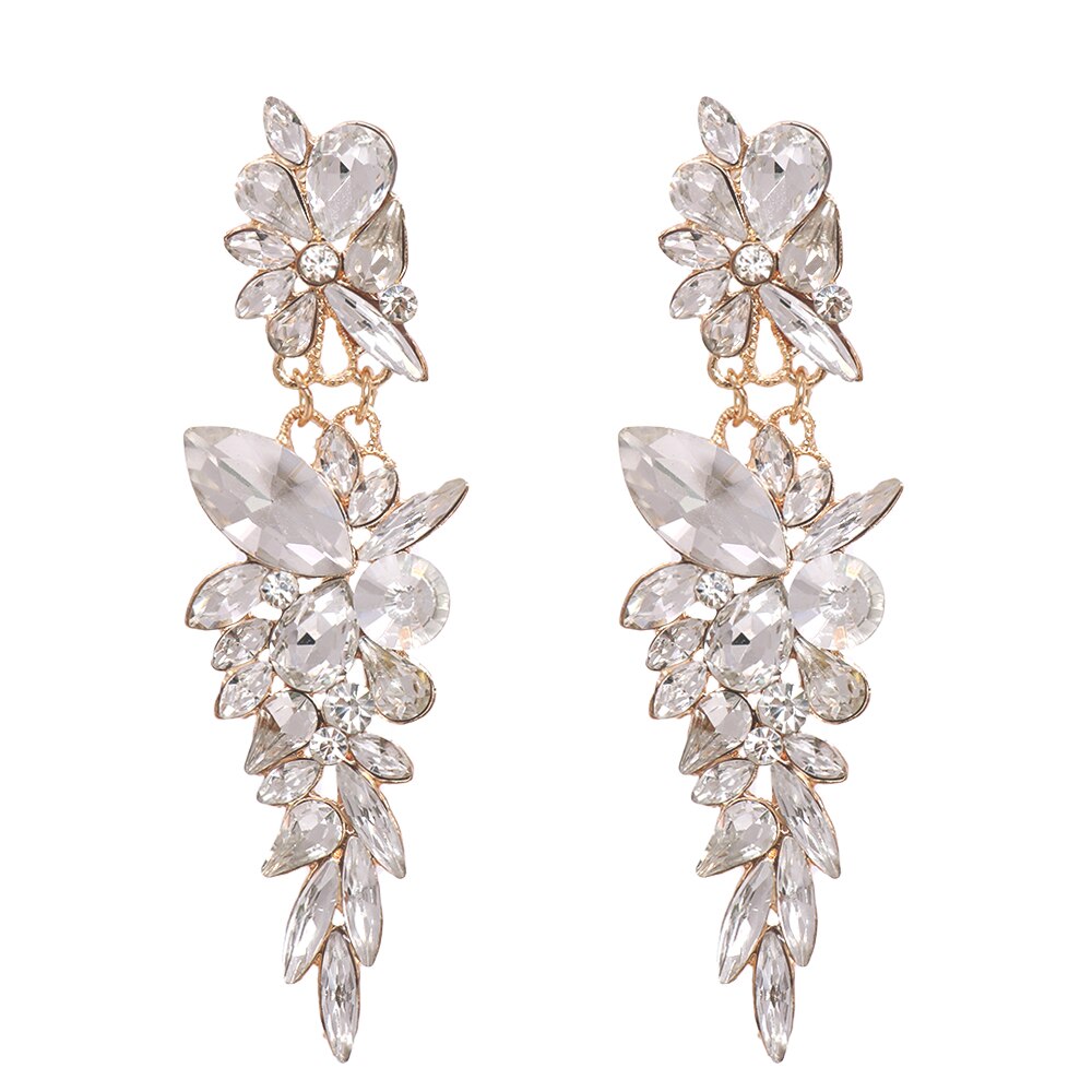 New Colorful Long Rhinestone Earrings High Quality Crystal Drop Earring Luxury Earing for Women Jewelry Accessories Gift