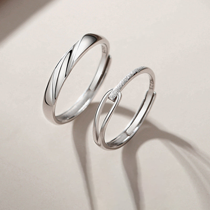 925 Sterling Silver Rupert's Tears Couple Ring Simple Light Luxury Ins Rings For Girlfriend Gifts