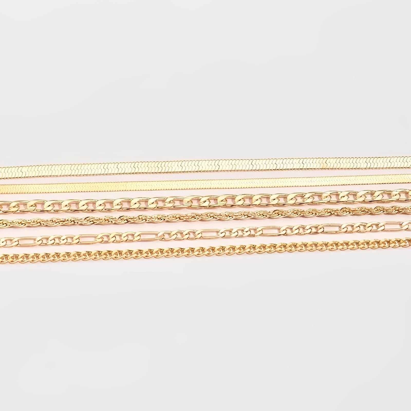 Hot selling fashion minimalist chain bracelets, personalized and versatile women's folding bracelet set, 6-piece set