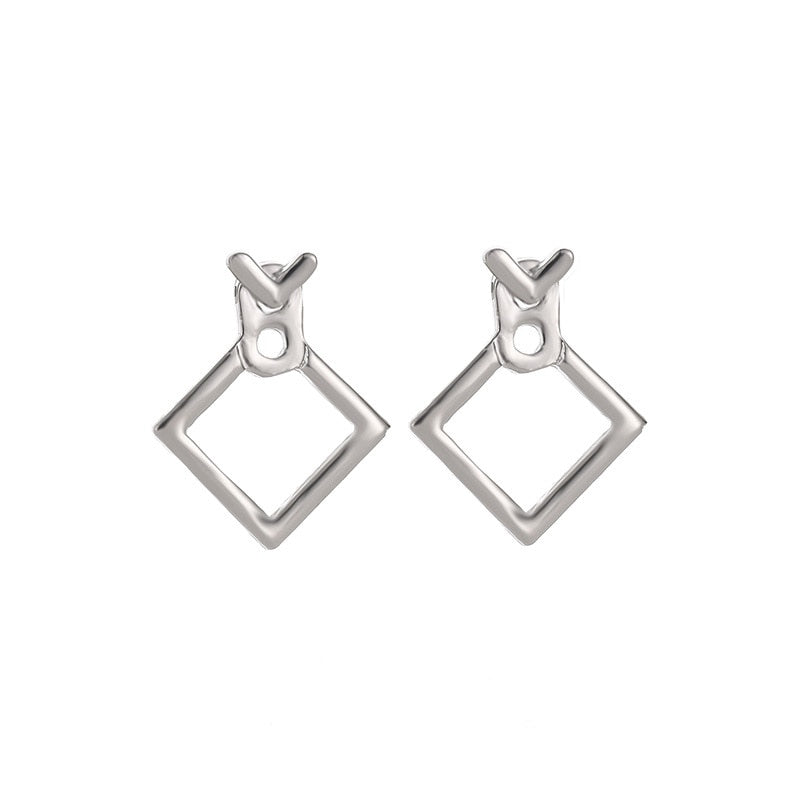 Creative Triangle Square Stud Earrings For Women Trendy Simple Minimalist Gold Color Geometric Metal Earing Jewelry Accessories