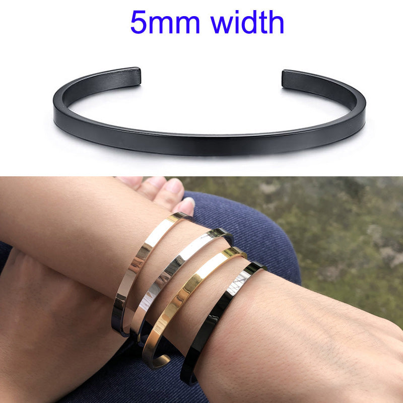 Inspirational Cuff Bracelet Bangle For Women Rose Gold silver color Engraved Mantra Bracelets Wife Fiance Personalized Gifts