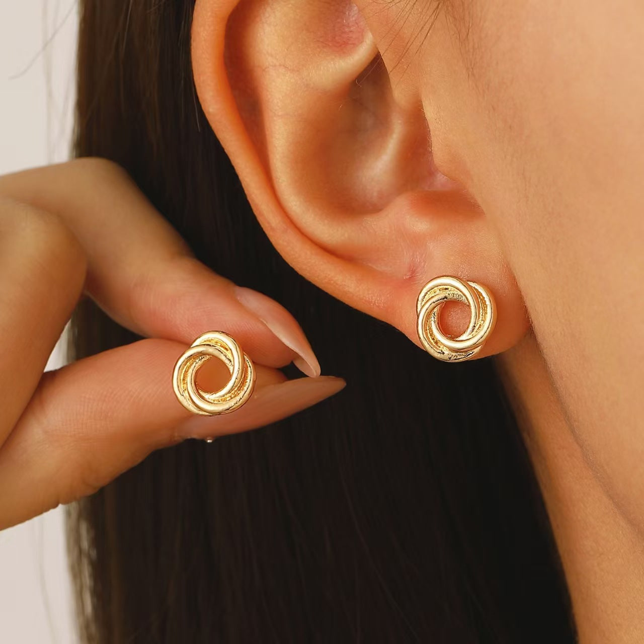 Circle Braided Set Necklace and Earrings for Women