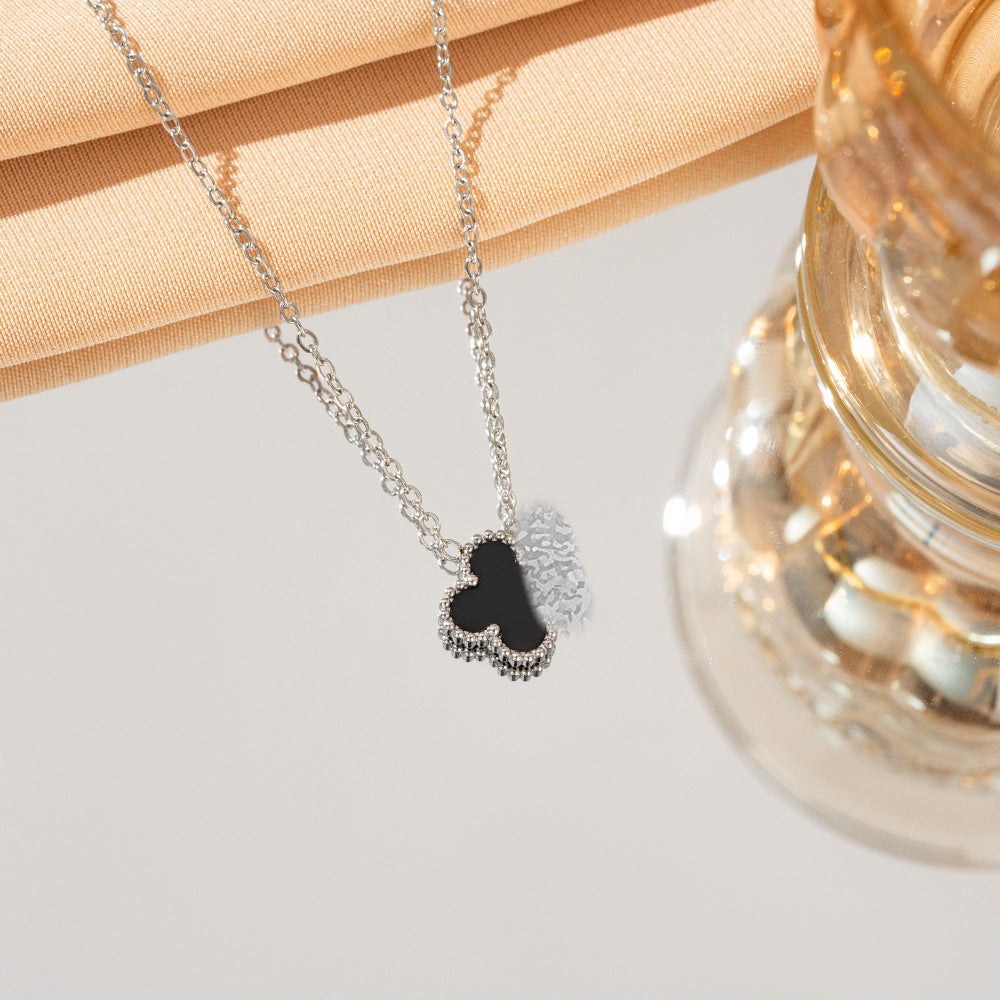 Lucky Clover Necklace Pendant Titanium Steel Double sided Beimu Clavicle Jewelry
