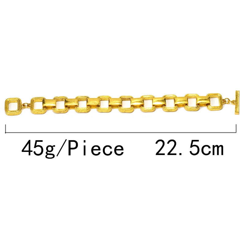 Wholesale New Statement Gold Color Metal Square Bracelet Bijoux High-Quality Fashion Trend Bracelets Accessories For Women