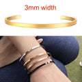 Inspirational Cuff Bracelet Bangle For Women Rose Gold silver color Engraved Mantra Bracelets Wife Fiance Personalized Gifts