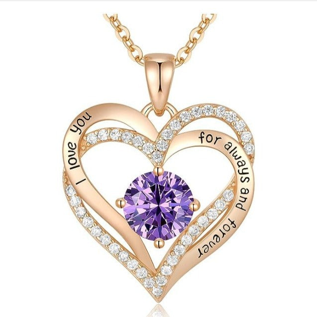 Fashionable Rose Gold and Silver Color Pendant Necklace for Women, Elegant OL Style, High-End Personalized Jewelry