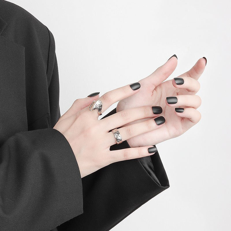 Crumpled Tin Foil Texture Ring Irregular Rings Minimalistfor Women TrenFashion Fine Jewelry