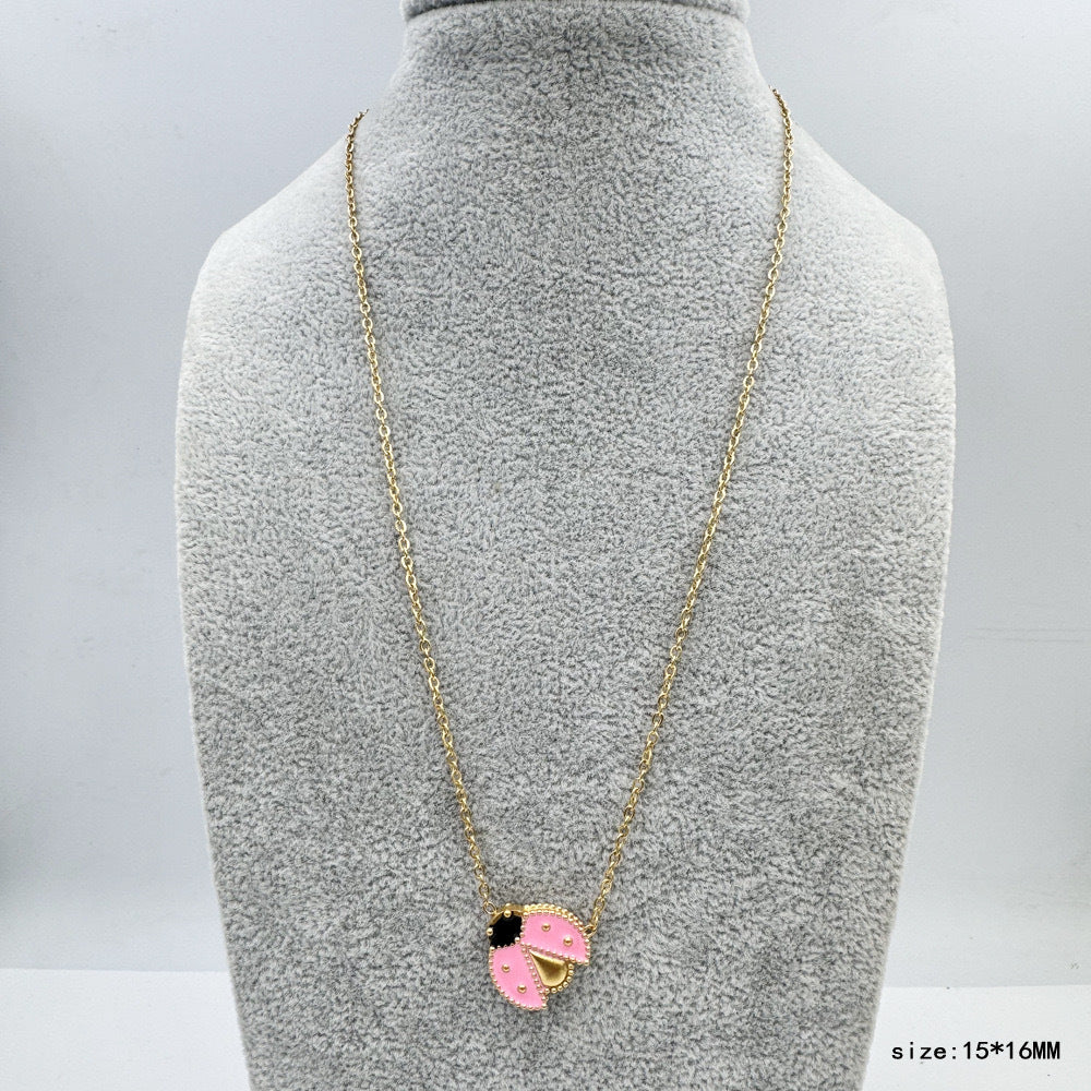 Titanium Steel Beetle Necklace Forest Story Jewelry