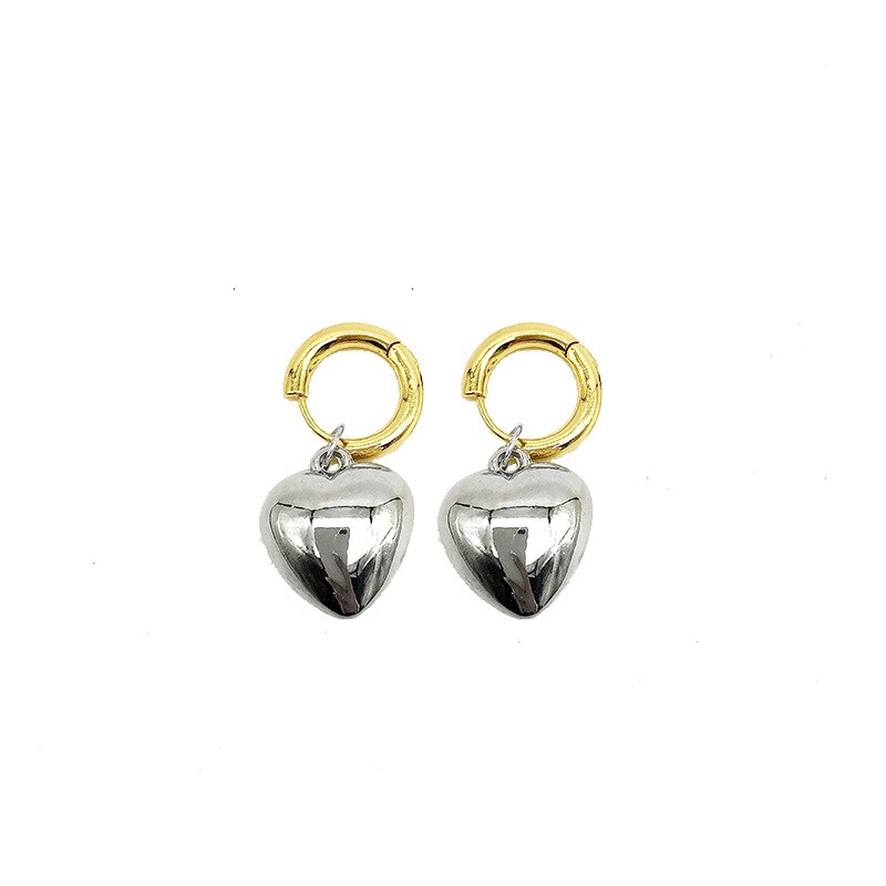 Statement Metallic Heart Drop Earrings For Women New Jewelry Designer Earings Wholesale