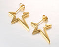 Star Earrings Punk Stud Earring Rose Gold Color Earings Stainless Steel Earrings For Women Jewelry Wholesale
