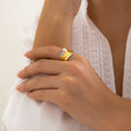 Retro Irregular Exaggerated Concave and Convex Ripple Ring Rings Simple Personalized Alloy Handpiece