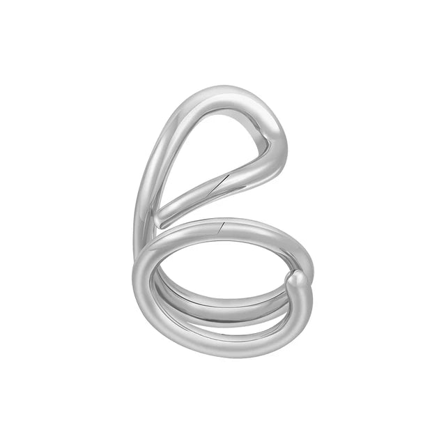 Irregular Line Ring For Women  Pated Gold Color Fashion Jewelry Rings Simple Office Friend Gift