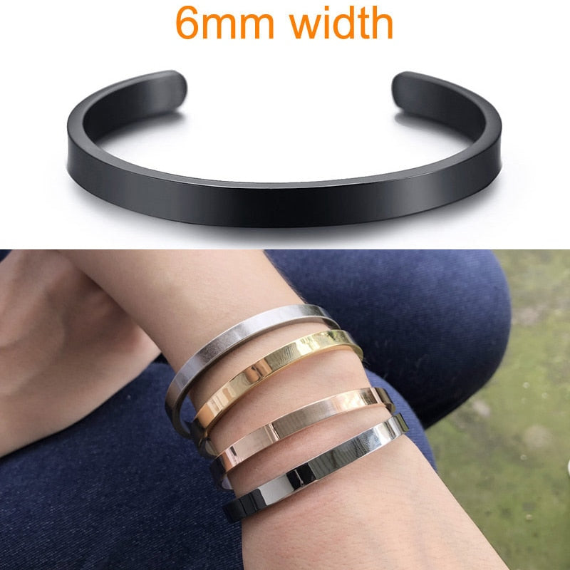 Inspirational Cuff Bracelet Bangle For Women Rose Gold silver color Engraved Mantra Bracelets Wife Fiance Personalized Gifts