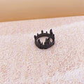 Vintage European Old Castle Rings For Men Women Antique Sliver Plated Carving Gothic Church Finger Rings Festival Jewelry Gifts