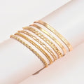 Hot selling fashion minimalist chain bracelets, personalized and versatile women's folding bracelet set, 6-piece set
