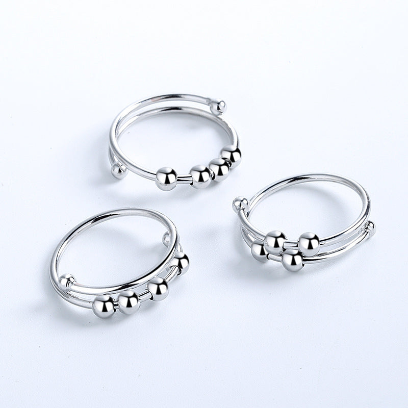 New Men's and Women's Rings Creative Stress Relief Accessories Geometric Beaded Ring Bracelet