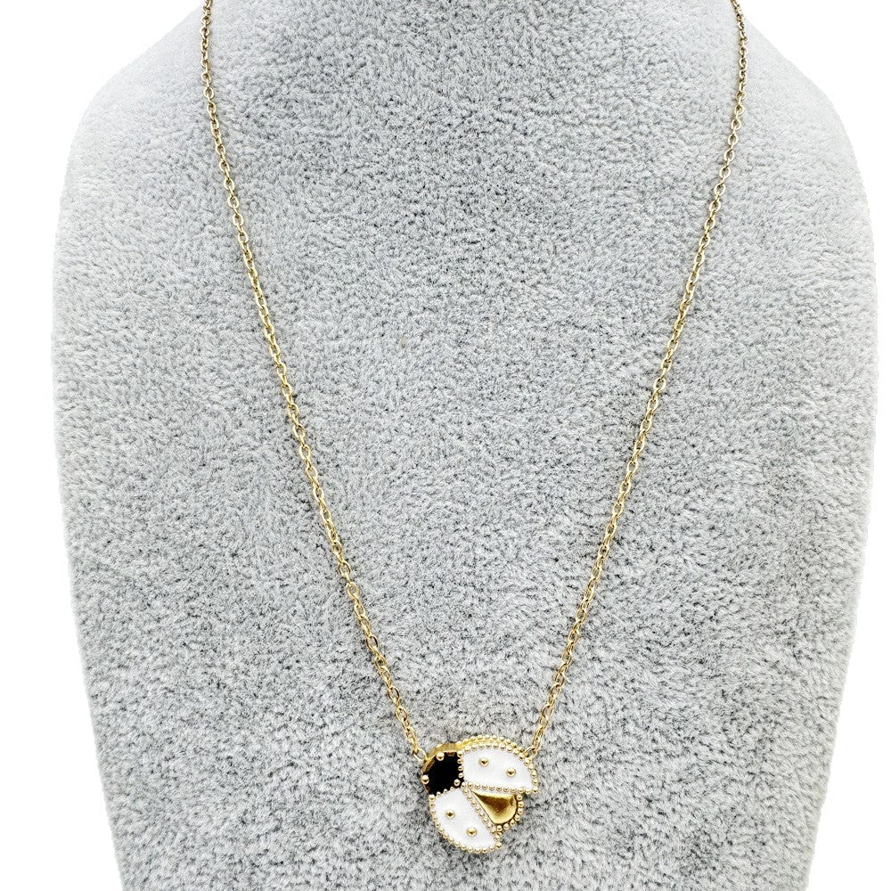 Titanium Steel Beetle Necklace Forest Story Jewelry