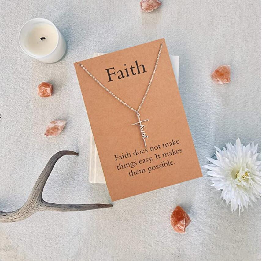 Ins Style Faith Letter Alloy Pendant Women's Choker Necklace Short Necklace for Women