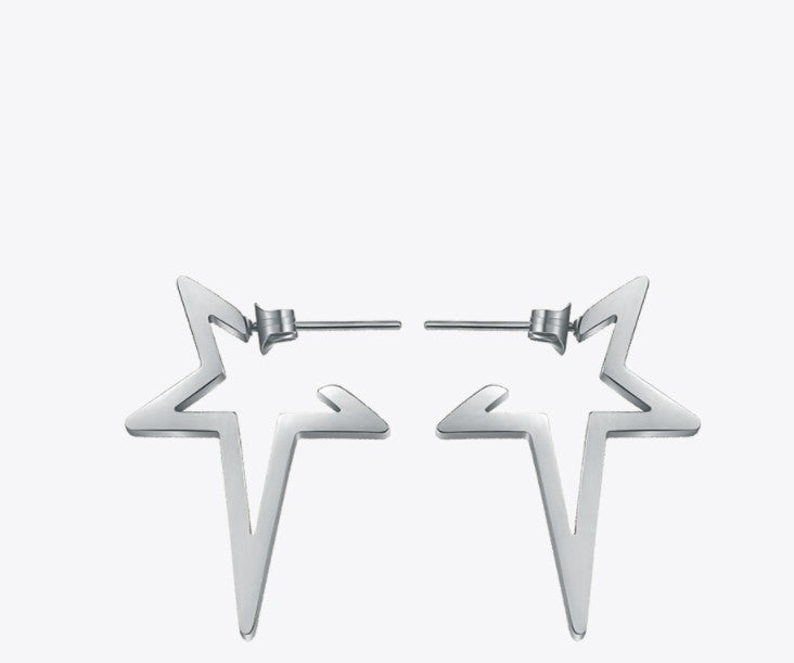 Star Earrings Punk Stud Earring Rose Gold Color Earings Stainless Steel Earrings For Women Jewelry Wholesale
