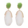 White Irregular Acrylic Imitation Stone Pendant Earrings for Women Fashion Exaggerated Big Geometric Earings Summer Jewelry Gift