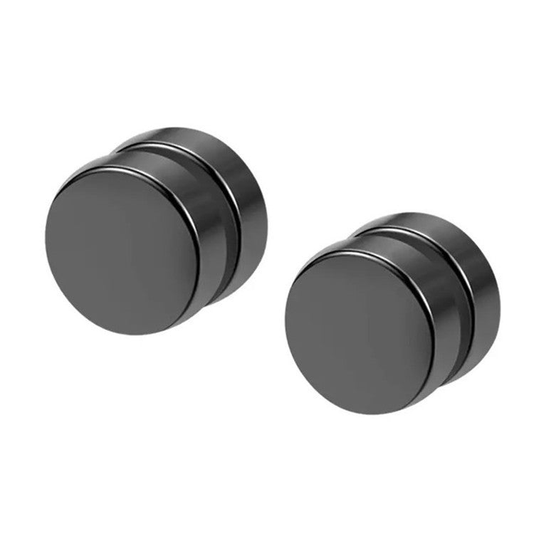 Men's Magnetic Disc Earrings, Punk Fake Ear Studs Jewelry