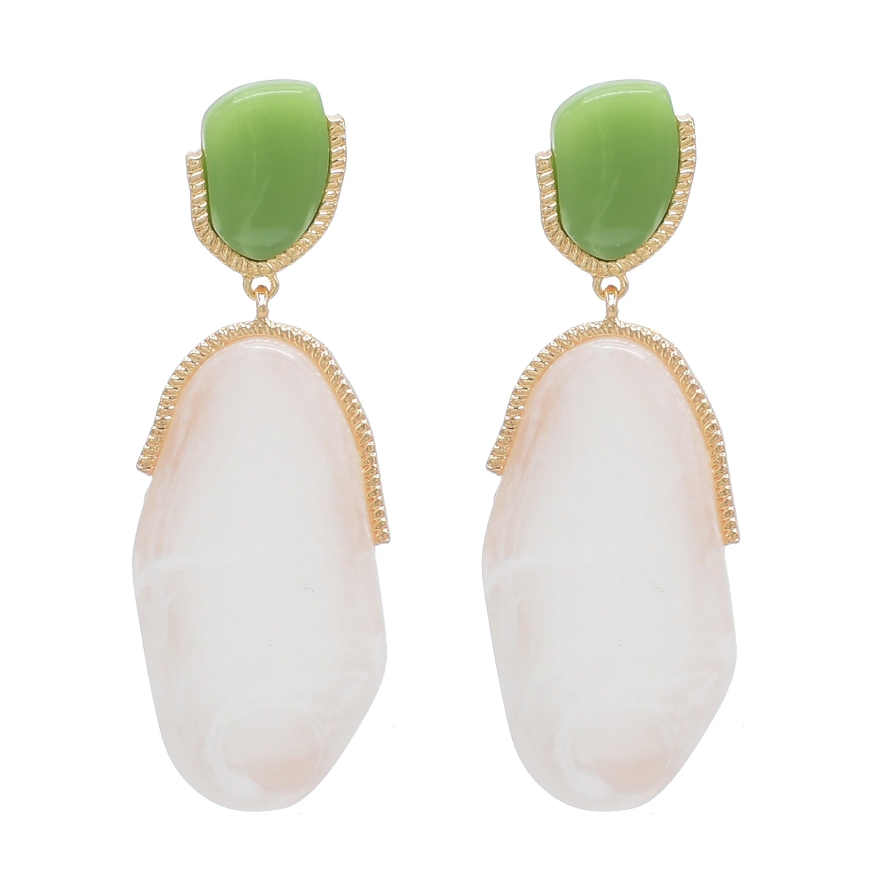 White Irregular Acrylic Imitation Stone Pendant Earrings for Women Fashion Exaggerated Big Geometric Earings Summer Jewelry Gift