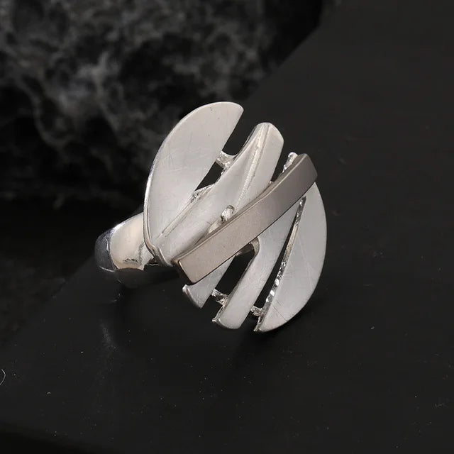 Irregular Chunky Gold Silver Color Rings for Women Men Personality Elastic Rope Adjustable Finger Ring Fashion Jewelry