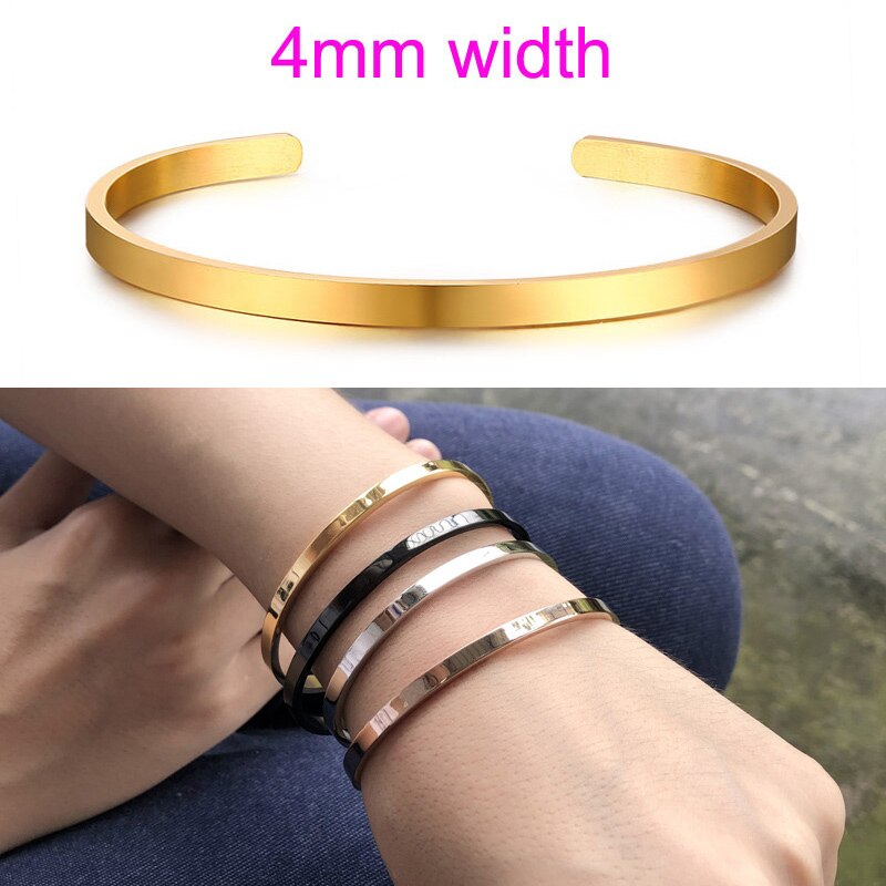Inspirational Cuff Bracelet Bangle For Women Rose Gold silver color Engraved Mantra Bracelets Wife Fiance Personalized Gifts