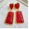 Ear studs macaron love rectangle